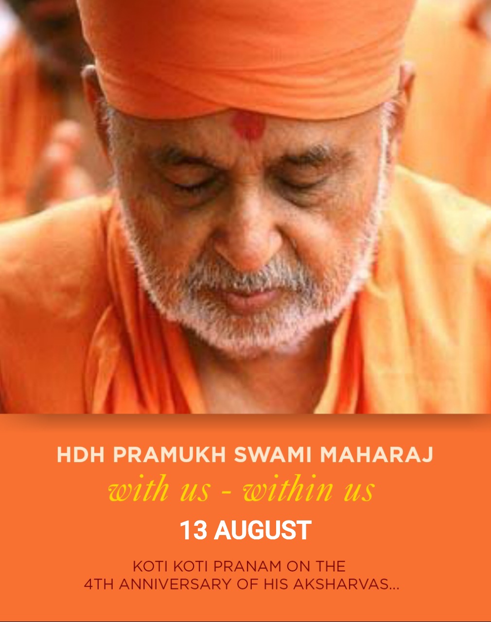 Tribute to Eternal Divinity Pramukh Swami Maharaj_on the 4th Anniversary of His Return to Akshardham